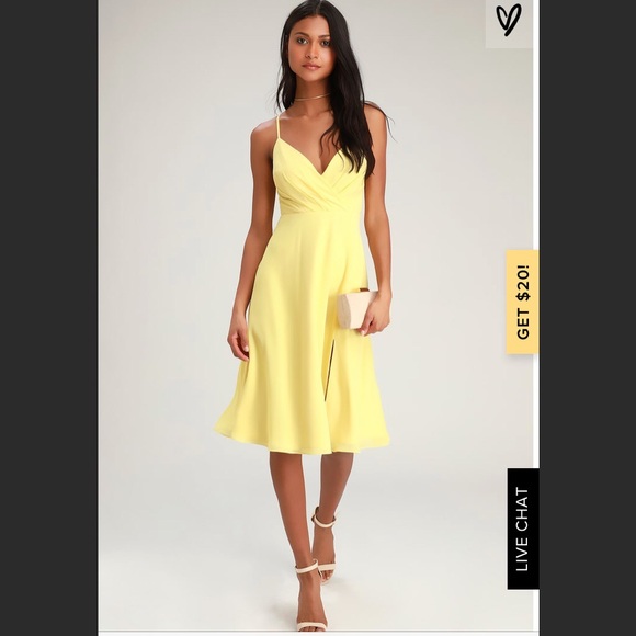 pale yellow midi dress